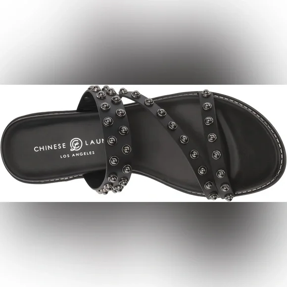 Chinese Laundry Women’s Black Studded Sandals Size 38 Size 7.5 - Picture 2 of 6